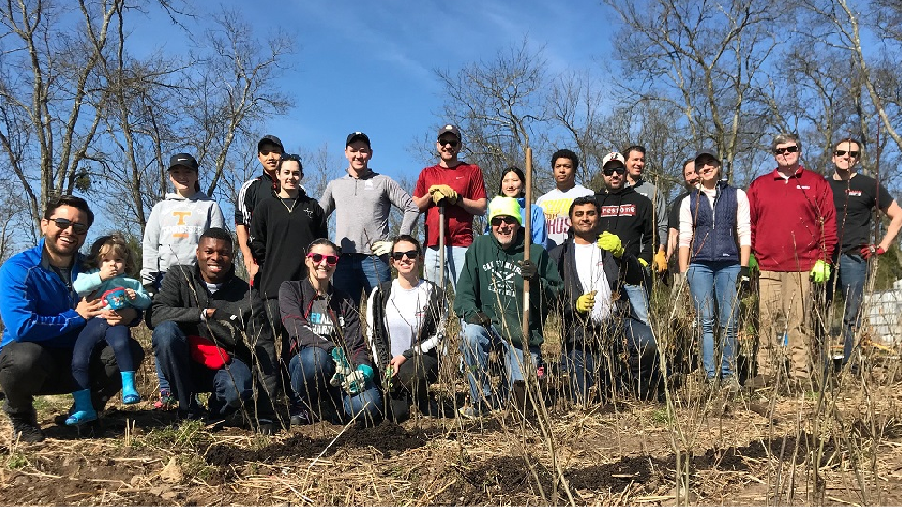 bridgestone americas employees planting trees